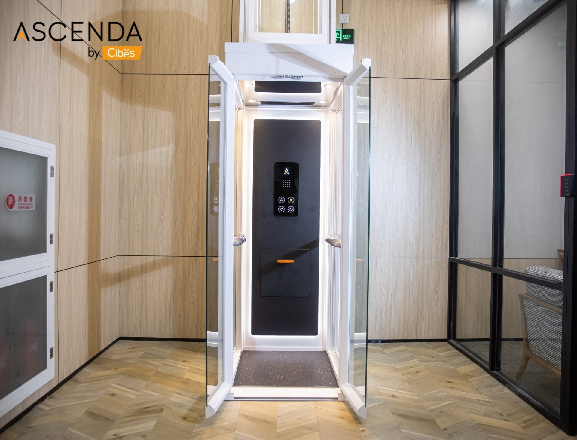 Ascenda Philippines Showroom Size M โชว์รูม Ascenda ประเทศจีน, เซี่ยงไฮ้ – ขนาด M (สีขาว)| ภาพตัวอย่างลิฟท์บ้าน