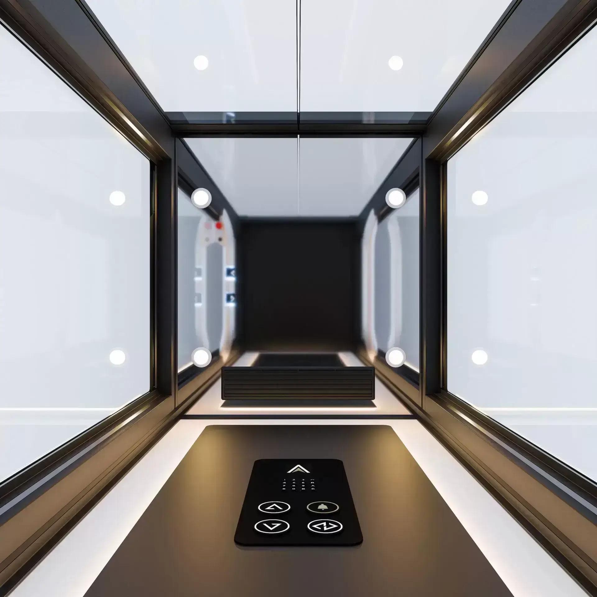 Ceiling new scaled Ascenda Lift ลิฟท์บ้าน ดีไซน์ออกแบบบานกระจกรอบด้าน ไม่เพียงแค่สวยงามเท่านั้น มาพร้อมพัดลม เพื่อเพิ่มการระบายอากาศในขณะใช้งานลิฟต์