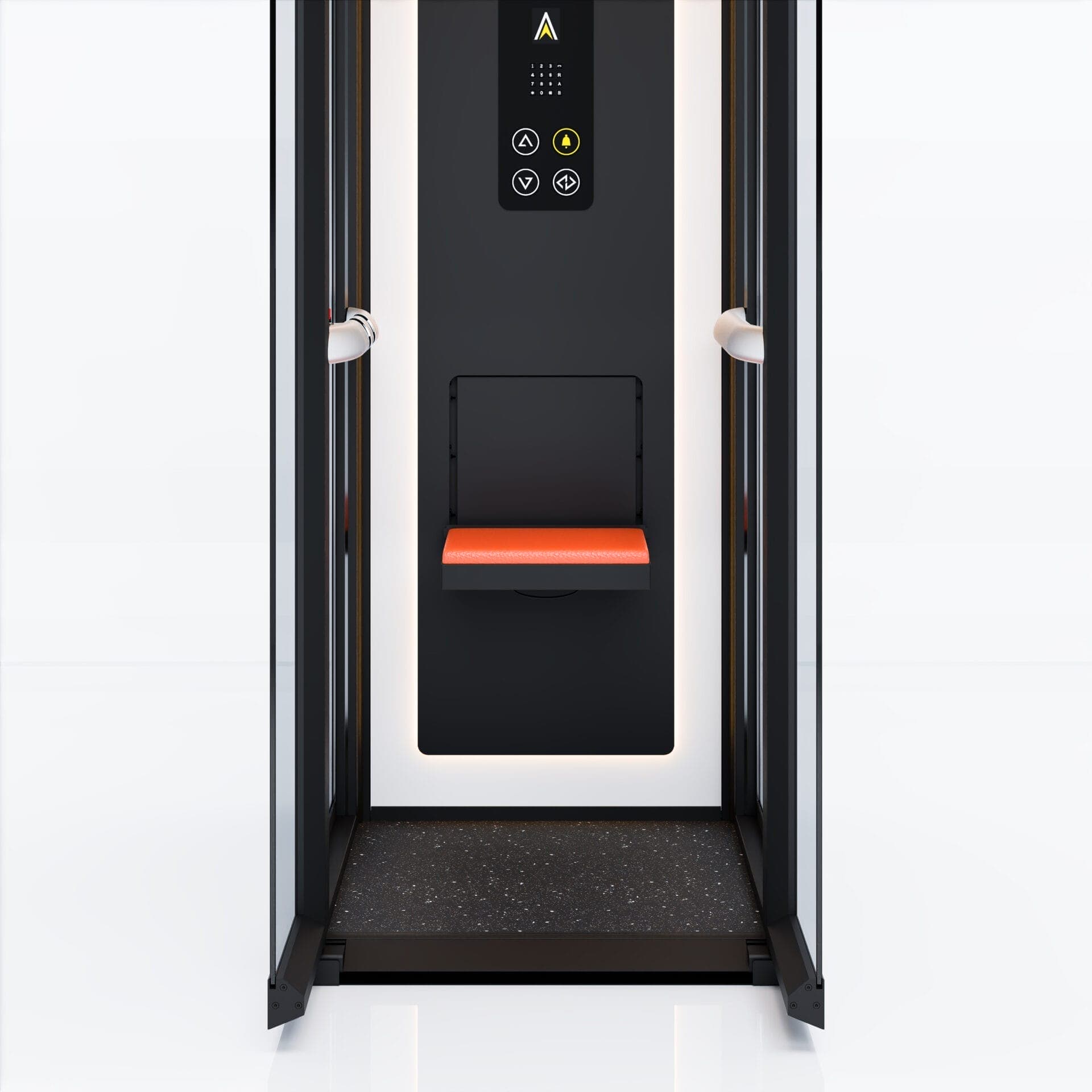 Seat down 1 Ascenda Lift ลิฟท์บ้านที่มาพร้อม อุปกรณ์ครบ เราได้ออกแบบลิฟต์ให้มีฟังก์ชันเพื่อเพิ่มความสะดวกสบายในการใช้งาน โดยมาพร้อมกับเบาะนั่งแบบพับได้