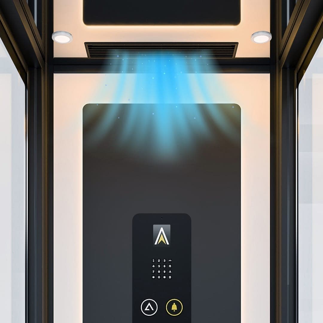 BUILT IN FAN ลิฟท์บ้าน ที่สามารถควบคุมได้ระยะไกล ราวจับที่ได้รับการออกแบบตามสรีรวิทยาในการใช้งาน ก็ให้มาด้วยกันในอุปกรณ์พื้นฐาน